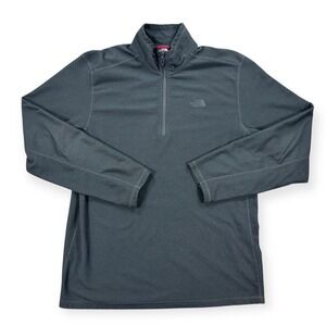 The North Face Sweater Men's XL Gray Quarter Zip Ribbed Outdoors Hiking Gorp‎